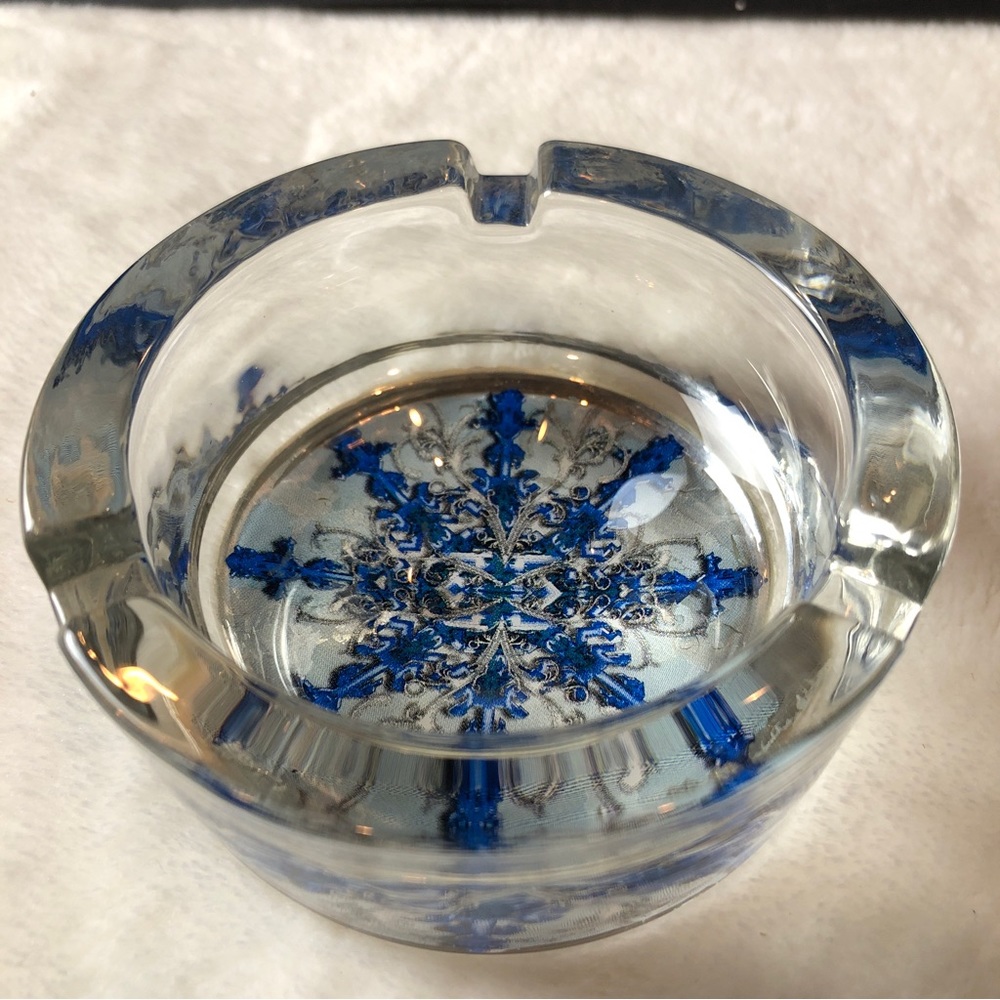 VTG Camel Ashtray Signature Blends Mellow Heavy Glass Blue Cigarette 2007 No Box